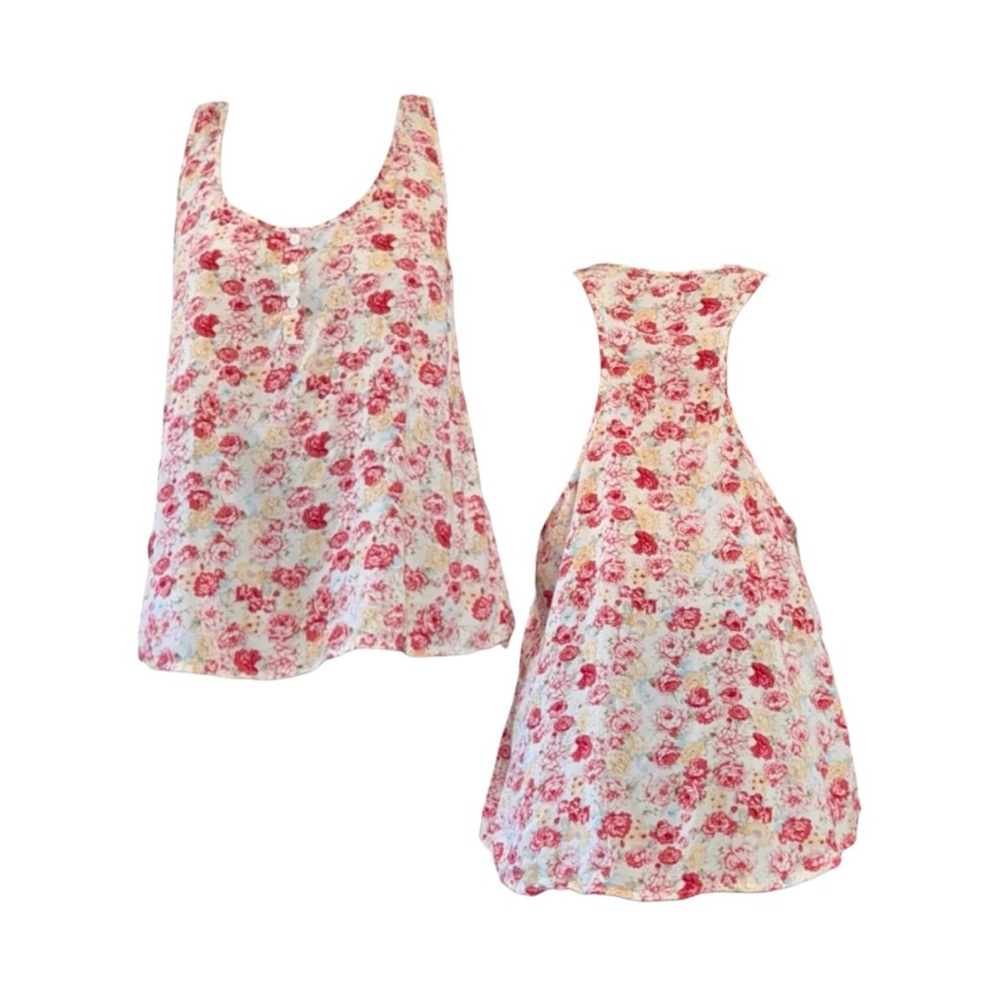 Floral Scoop Neck Tank Top